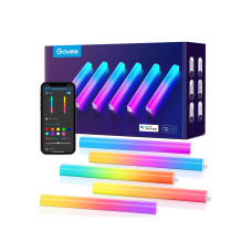 Govee Glide Lively RGBIC LED Wall Light, Glide Wall Lights Work with Alexa and Google Assistant, Smart Led Light Bars for Gaming Room Decor and Streaming, Multicolor Glides Sconces, Music Sync, 6 Pcs - ‎H610A